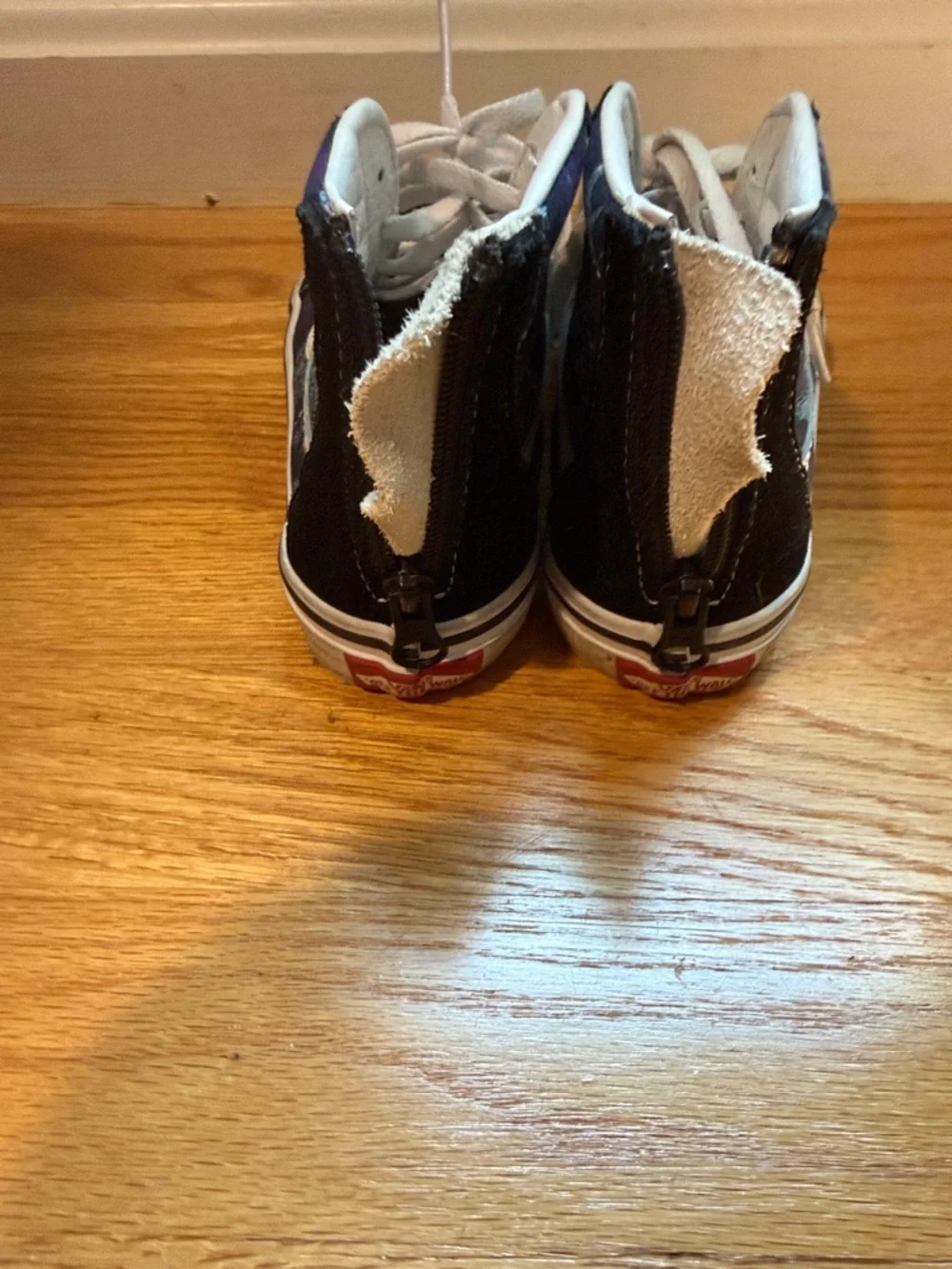 Vans Kids Black High-Top Sneakers with White Laces